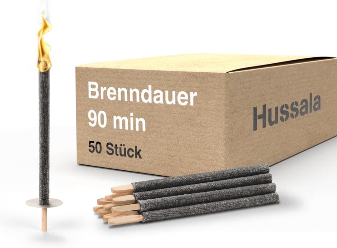 Hussala Diamond 50× Wachsfackeln 90 min