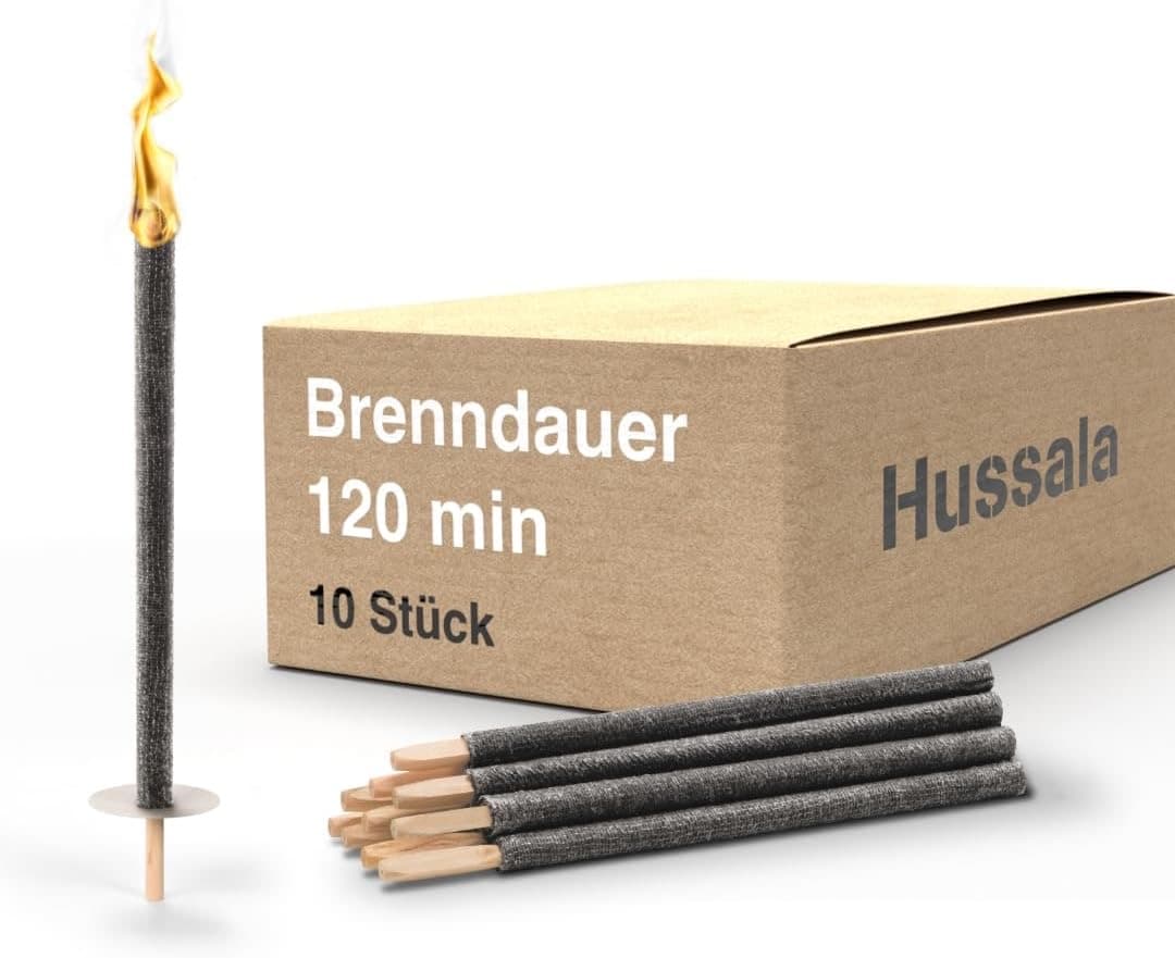 Hussala Diamond 10× Wachsfackeln 120 min