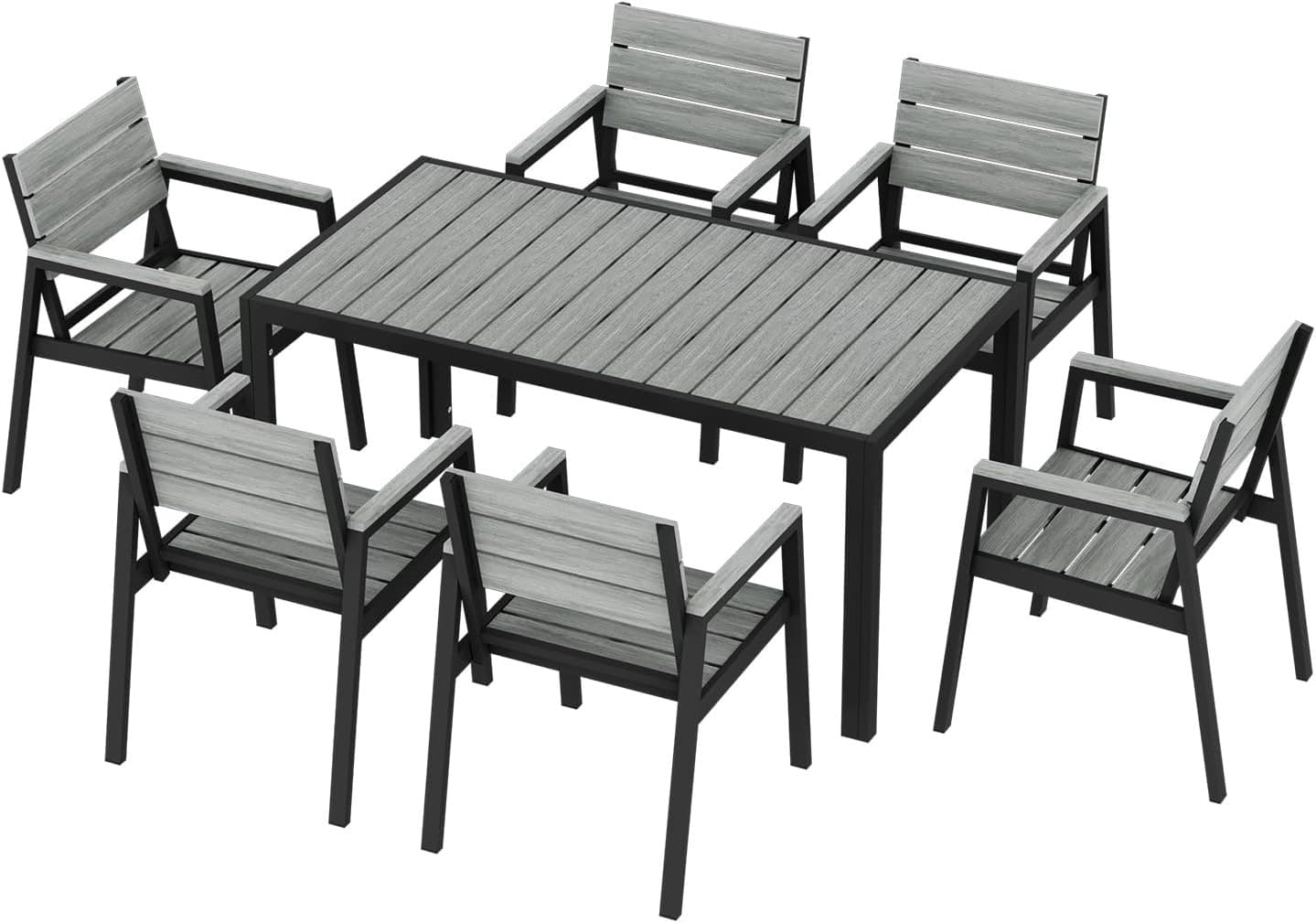 JUMMICO Esstisch 6P 150 cm Grau
