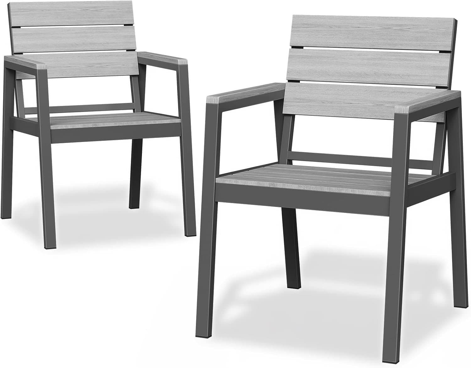 JUMMICO Alu Holzoptik 2er Grau