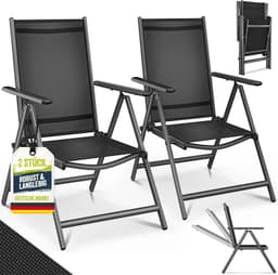 tillvex tillvex Gartenstuhl 2er Set Anthrazit