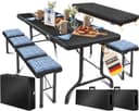 KESSER Bierzeltgarnitur Rattan-Look Schwarz