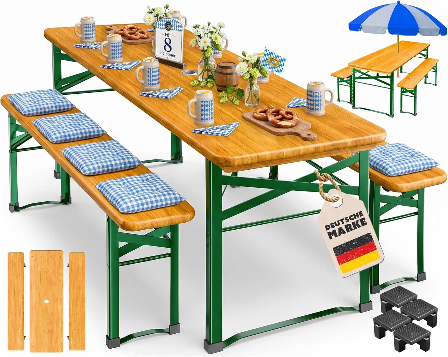 KESSER Bierzeltgarnitur Holz 170 cm