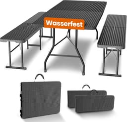 NewHabitat Bierzeltgarnitur Polyrattan Klappbar