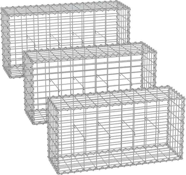 SONGMICS Gabionenkörbe 3er-Set 100×50×30