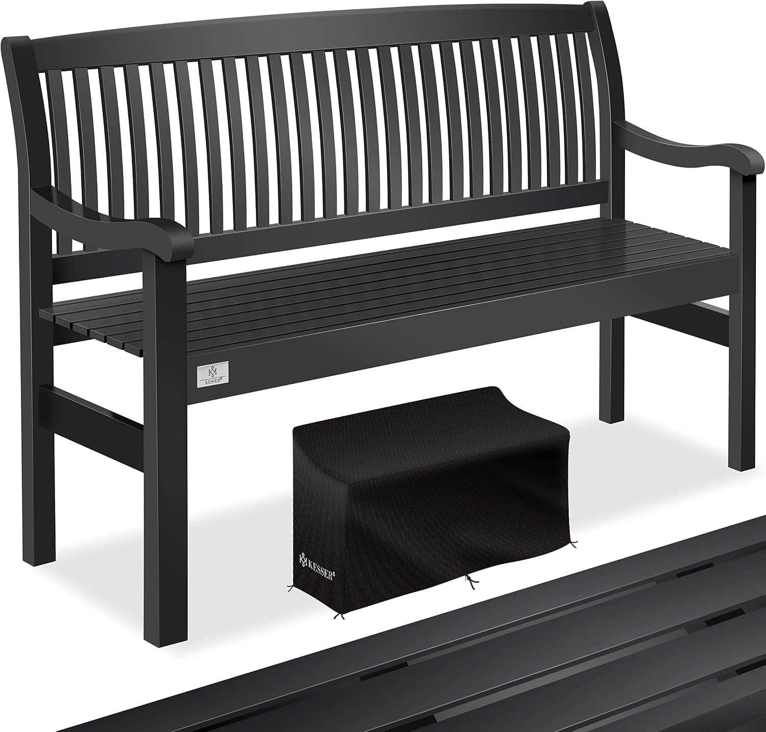 KESSER Holzbank 150 cm Anthrazit