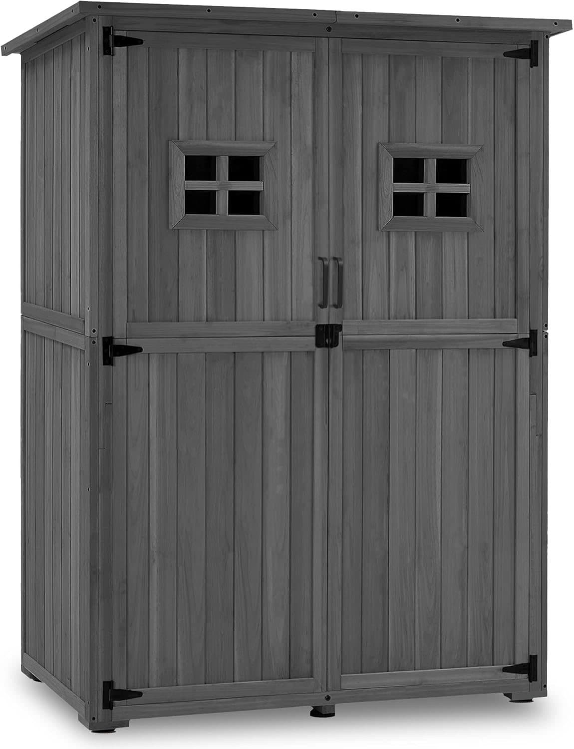 M MCombo Gartenschrank Holz 59×127×168 cm Grau