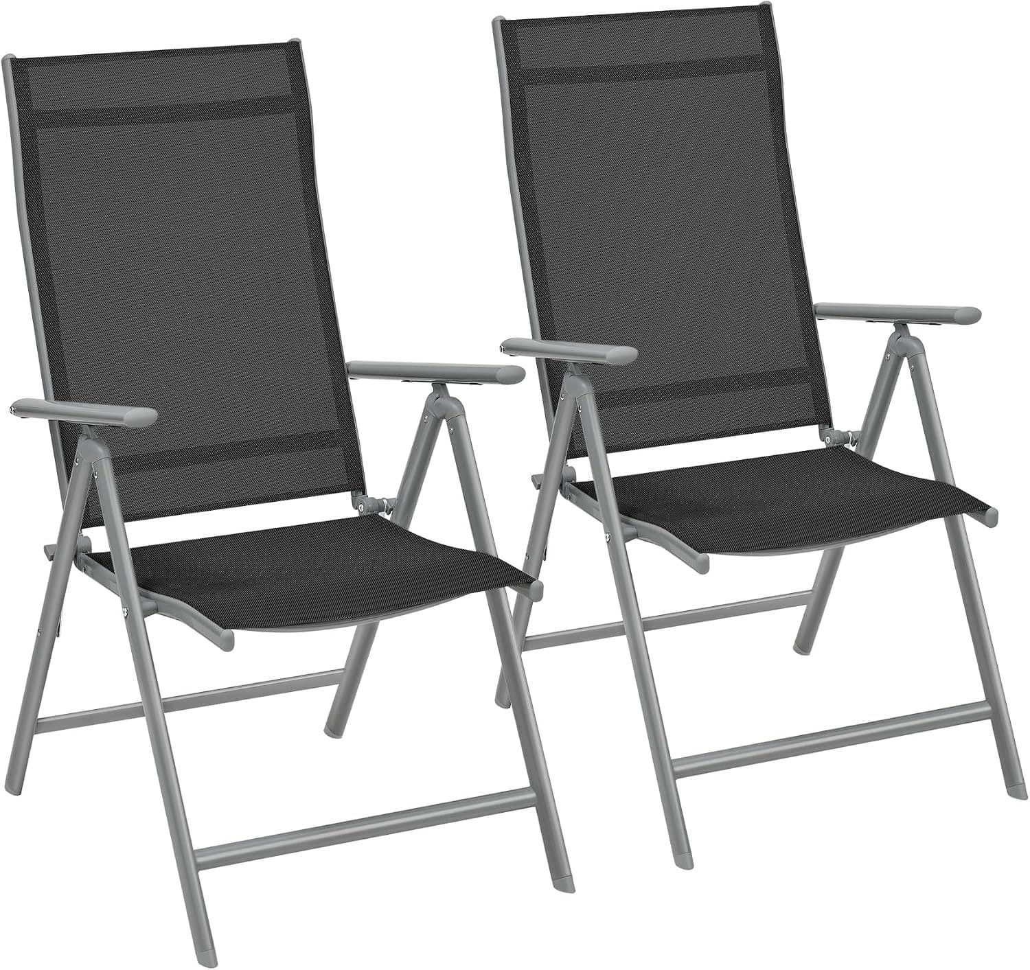 SONGMICS Klappstuhl 2er Schwarz