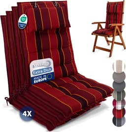 Beautissu Beautissu 4er Premium Hochlehner mit Kopfpolster