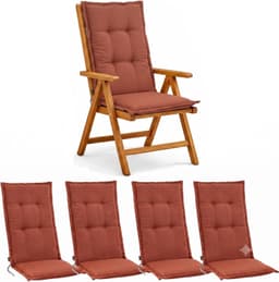BURI BURI Hochlehner 4er Set Terrakotta 120×48×6 cm