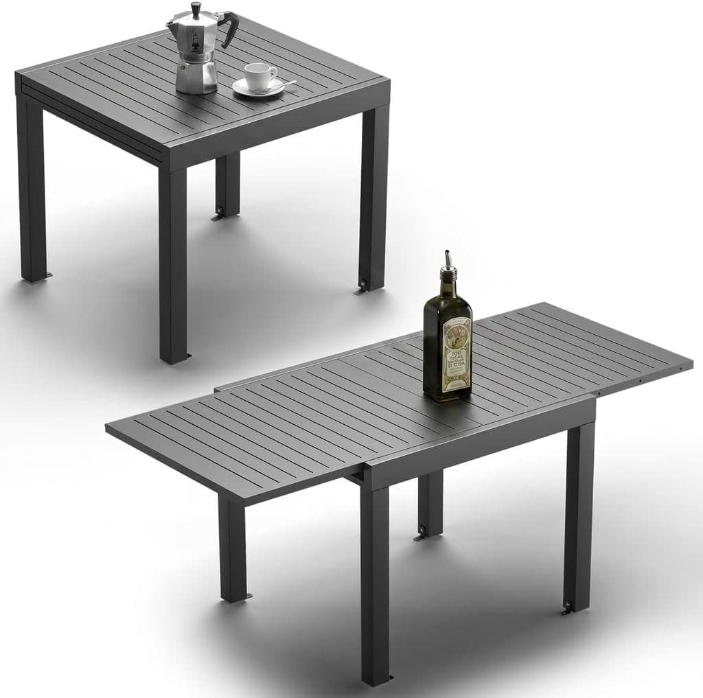 JUMMICO Gartentisch Aluminium 80-163 cm