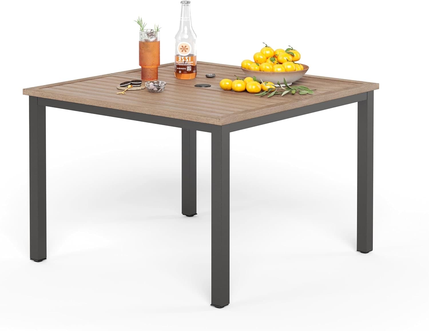 PHI VILLA Gartentisch 107 cm Holzoptik Braun