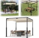 VA-Cerulean Schiebedach-Pergola 3×3 m Beige