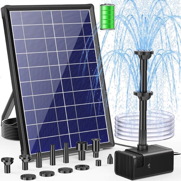 POPOSOAP 8W Solar Springbrunnen mit 3600mAh Akku-Backup
