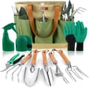 YAUNGEL Gartenwerkzeug Set, 10 Stück Schwerlast Edelstahl Gartenarbeit Kit