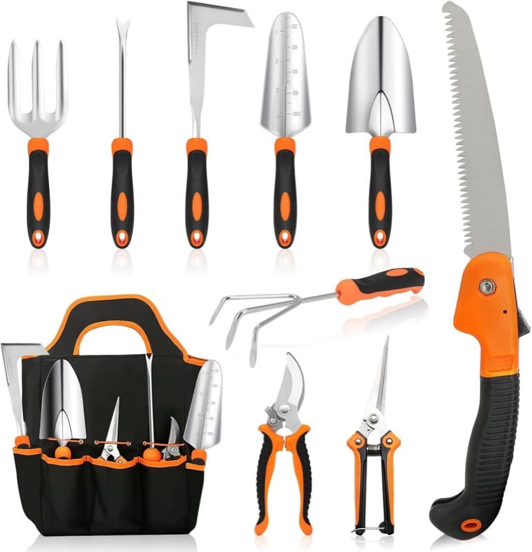 Gartenwerkzeug Set, 10 Stück Heavy Duty Gartengeräte Set
