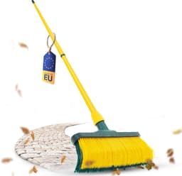 Novaliv Novaliv Krallenbesen 30 cm Holzkopf mit Teleskopstiel Gebogene Borsten