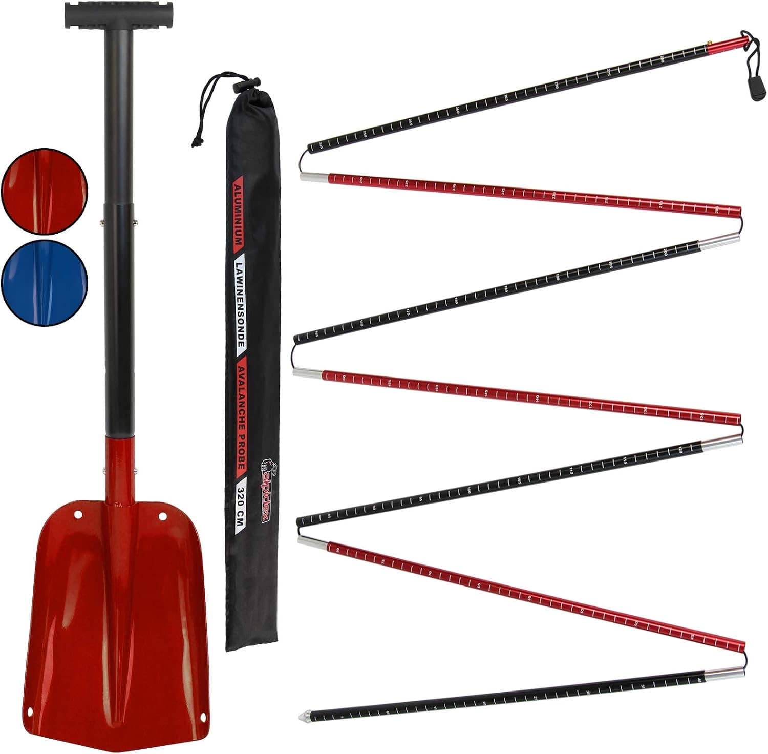 ALPIDEX Lawinenset Schaufel + Sonde