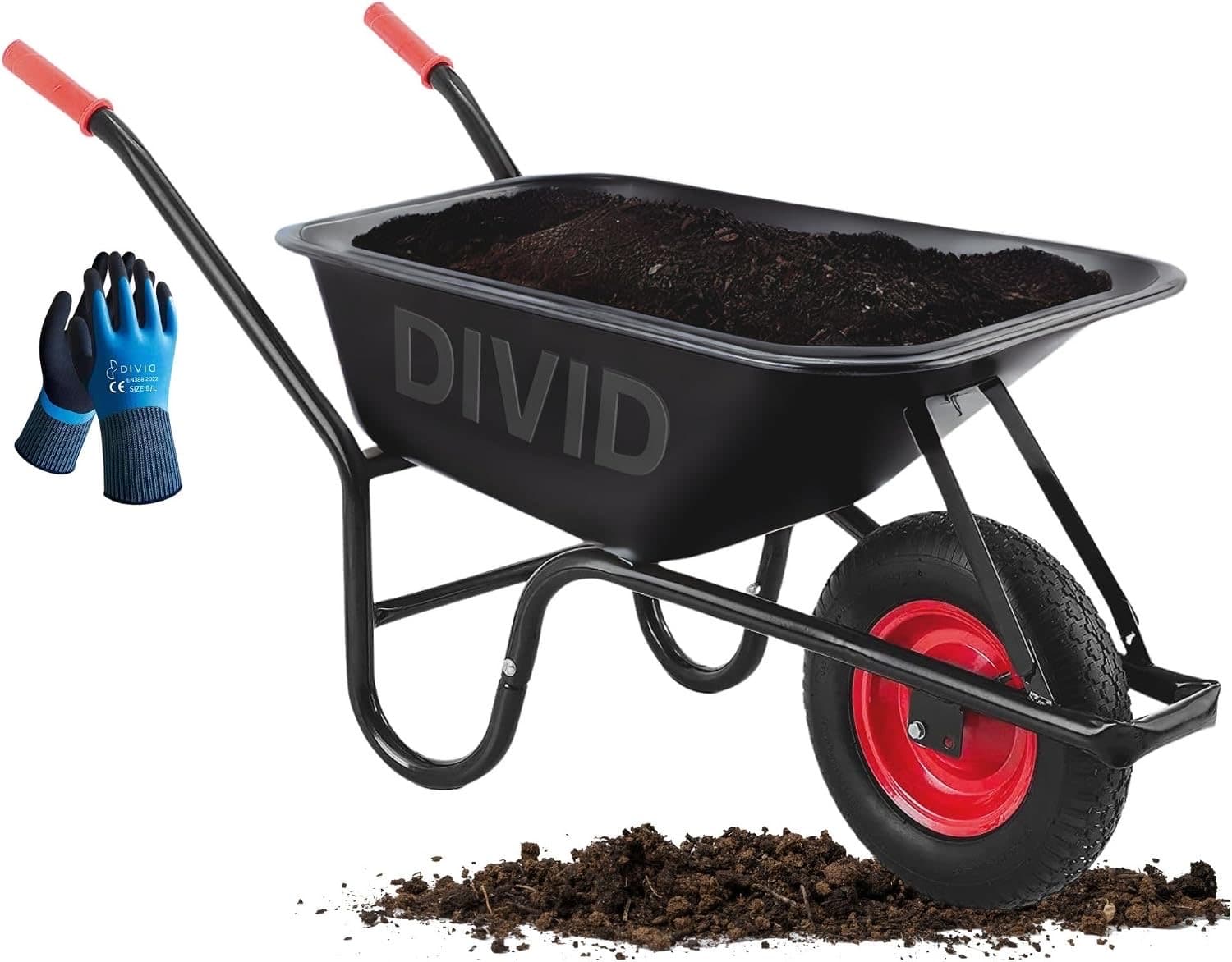 DIVID Schubkarre 100L Schwarz