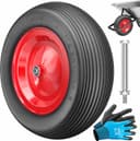 MASKO PU Vollgummi 200 kg Schwarz/Rot – Testsieger Schubkarrenrad Vollgummi