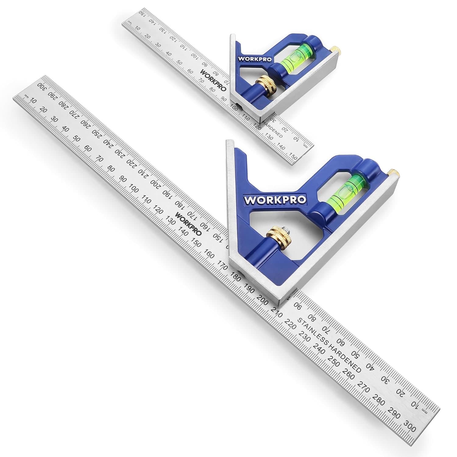 WORKPRO Kombinationswinkel-Set 150 + 300 mm