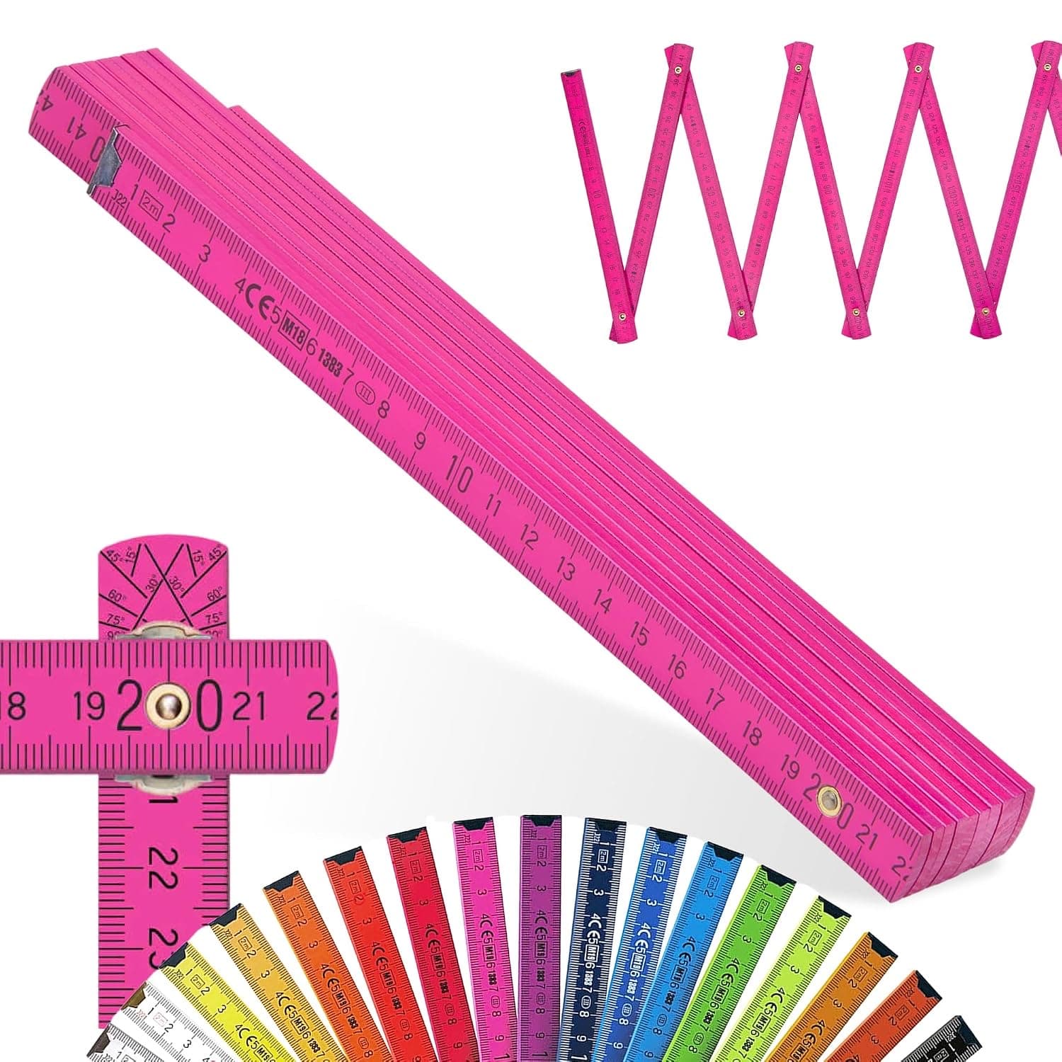 Metrie Zollstock Block 52 Rosa 2 m