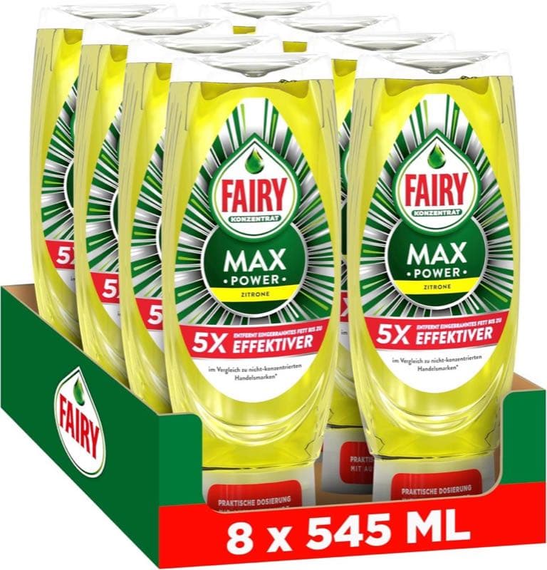 Fairy Max Power Zitrone 8×545 ml