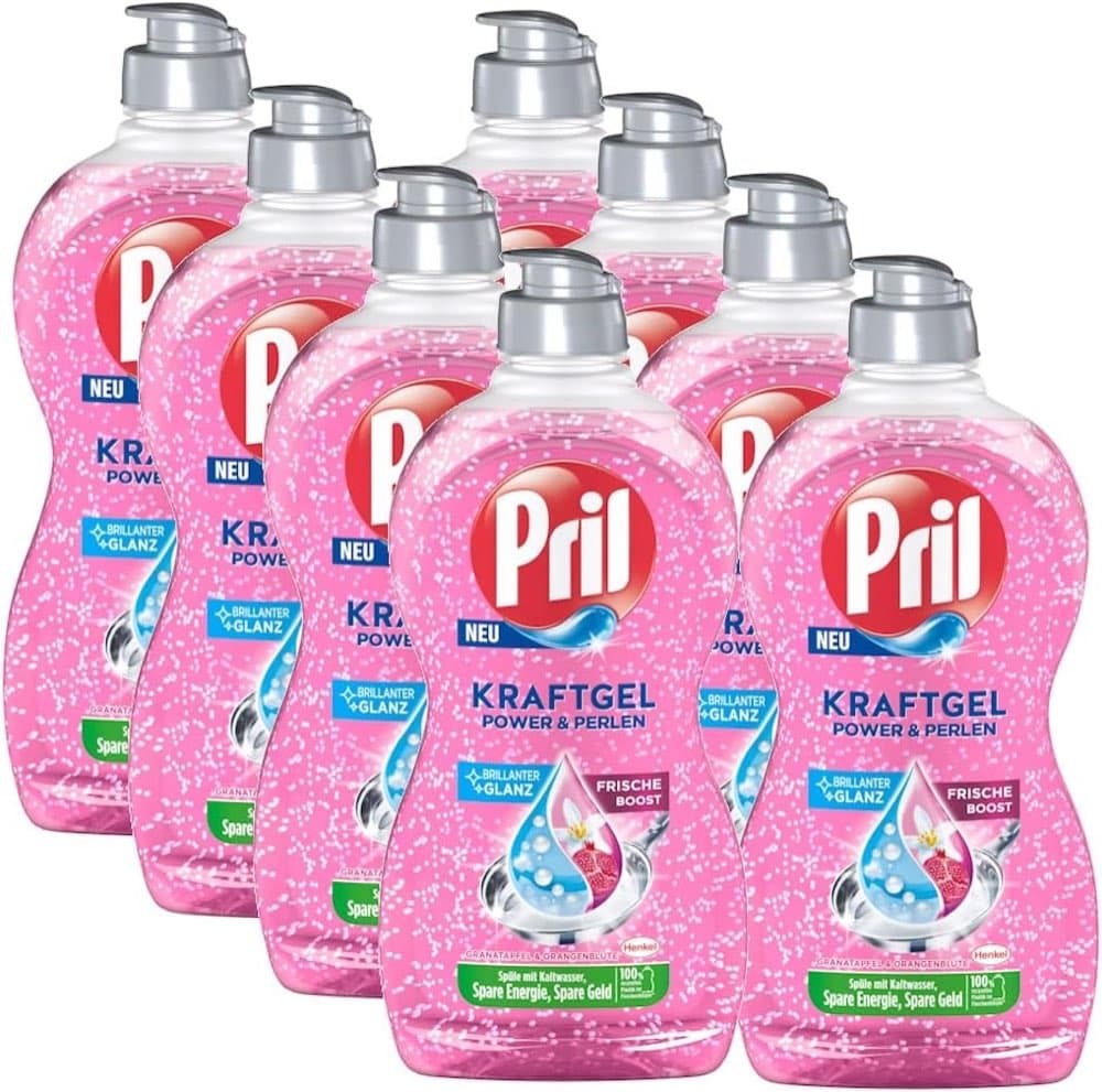 Pril Kraft Gel Power & Perlen 8×450 ml
