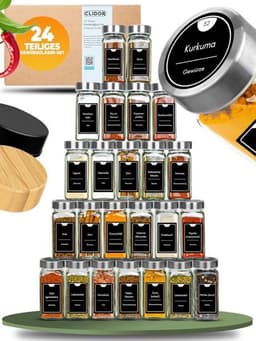 CLIDOR Gewürzgläser 24x125 ml Edelstahl
