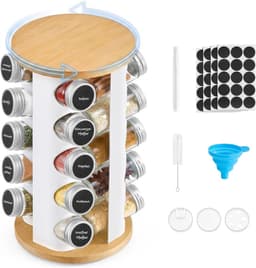 SONGMICS Karussell 20 Gläser Bambus