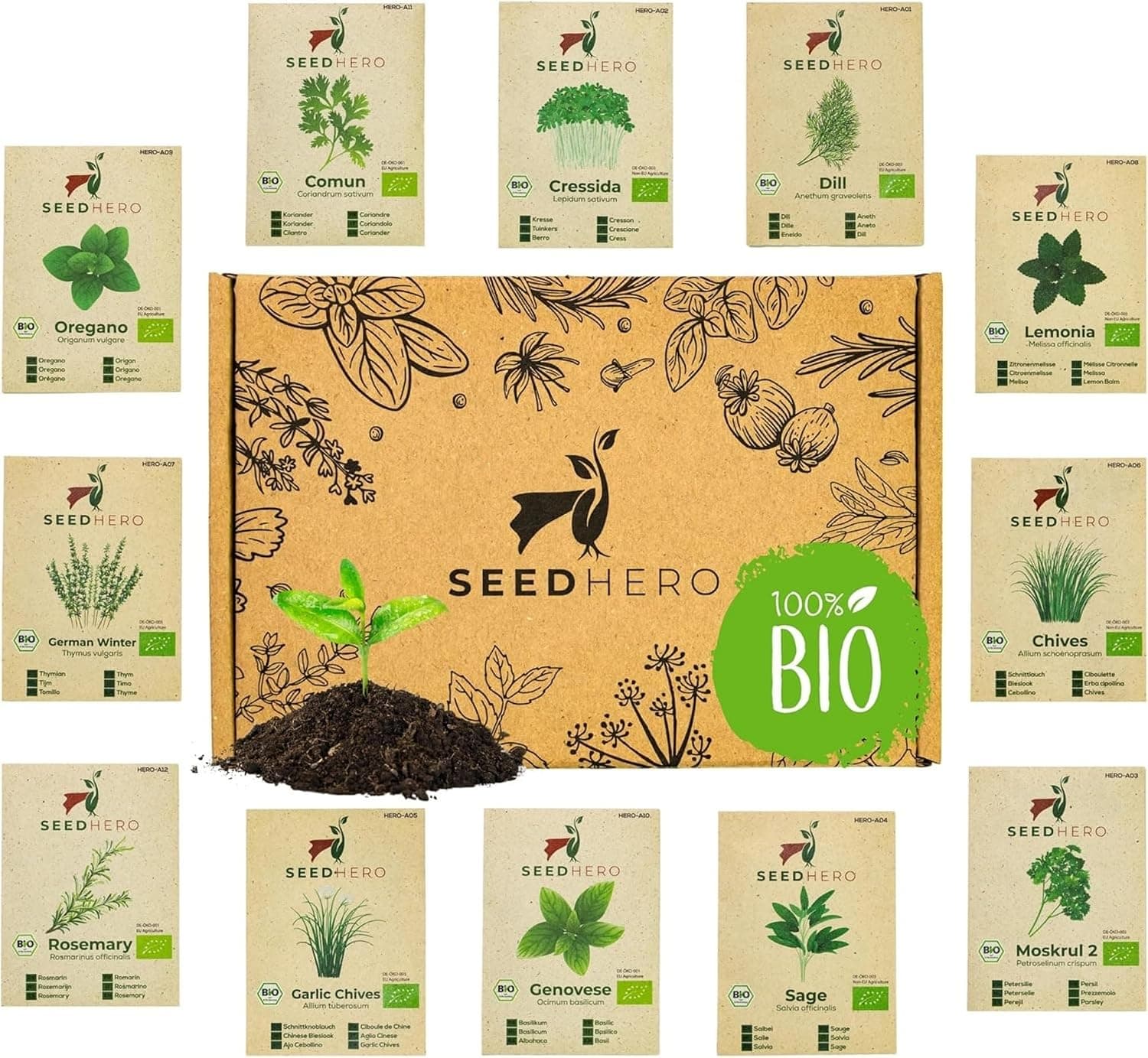 Seedhero Bio Kräuter-Set (12 Sorten)
