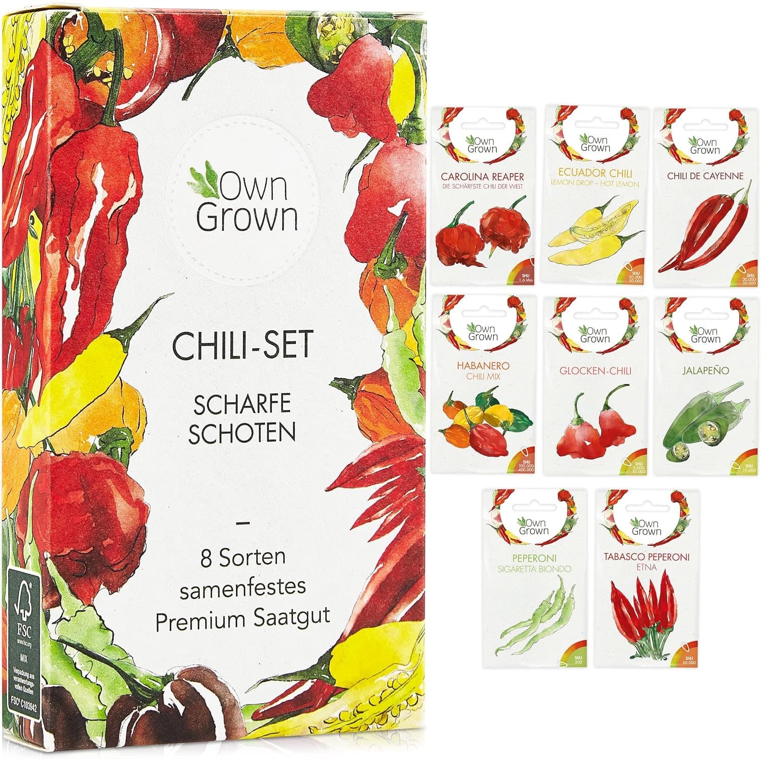 OwnGrown 8-Sorten Chili-Set