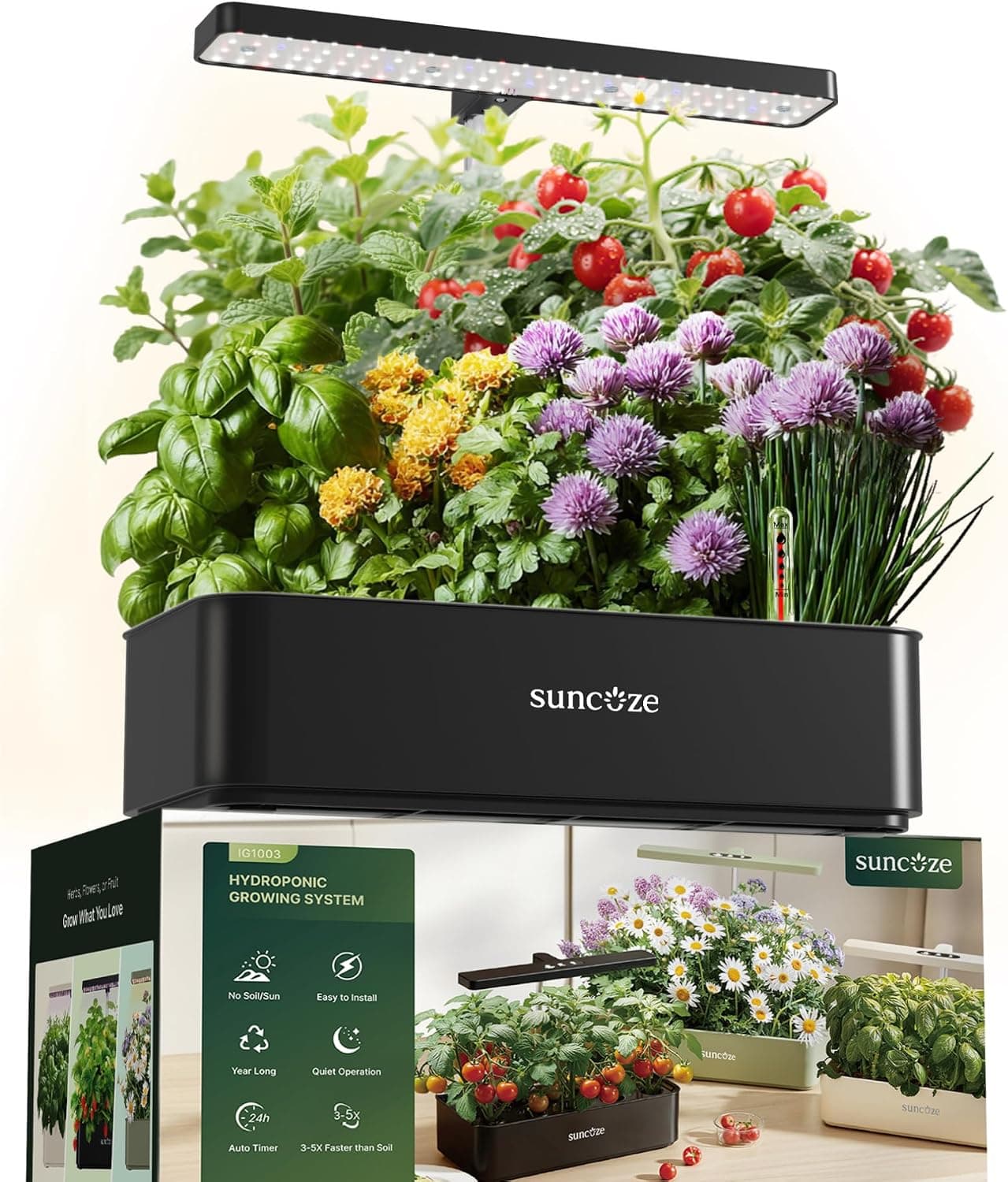 SUNCOZE Hydroponik 12 Pods Schwarz