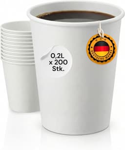 Coffee-to-go-Becher Pappe – Testsieger LogiPack Pappbecher 8 oz 200er