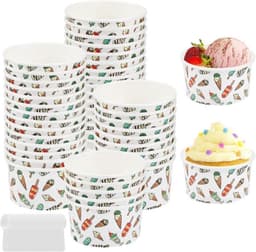 Kleemeiero Kleemeiero Papier-Eisbecher 50×125 ml mit Löffeln