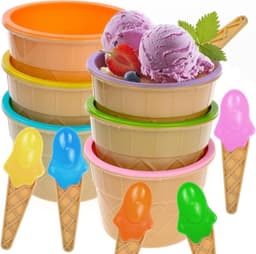 Fizleca Fizleca Kunststoff-Eisschalen Waffel 6×280 ml