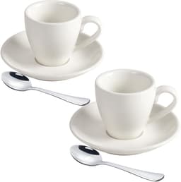 ionEgg Porzellan-Espressotassen 80 ml 2er mit Löffeln