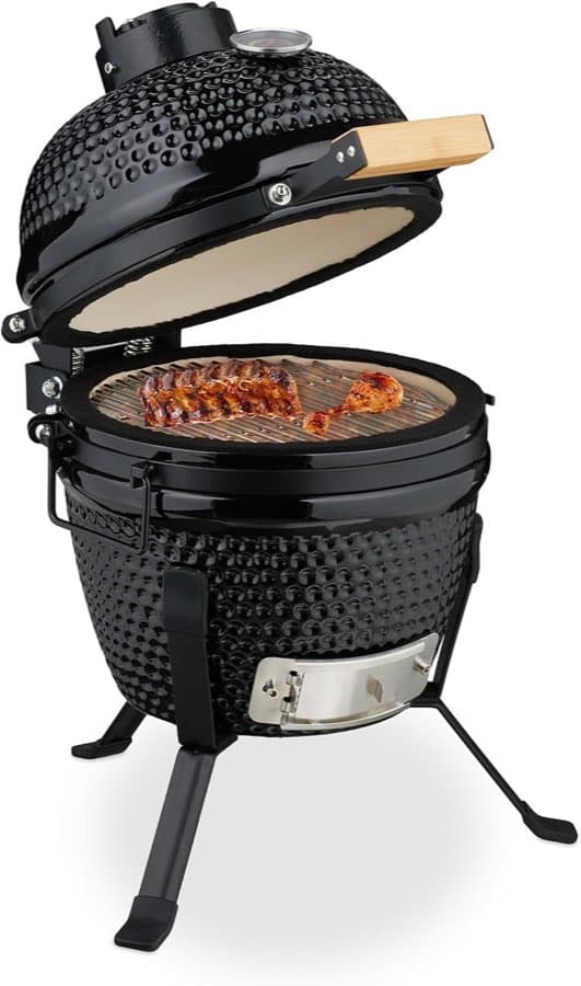 Relaxdays Kamado Ø 32 cm schwarz