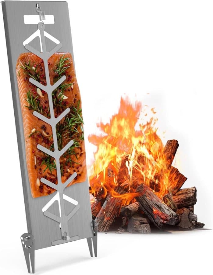 Delixike Flammlachsbrett Edelstahl 55 × 18