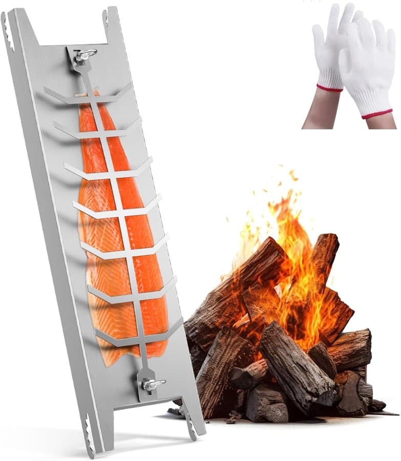DoeDoefong Flammlachsbrett Edelstahl 60 cm