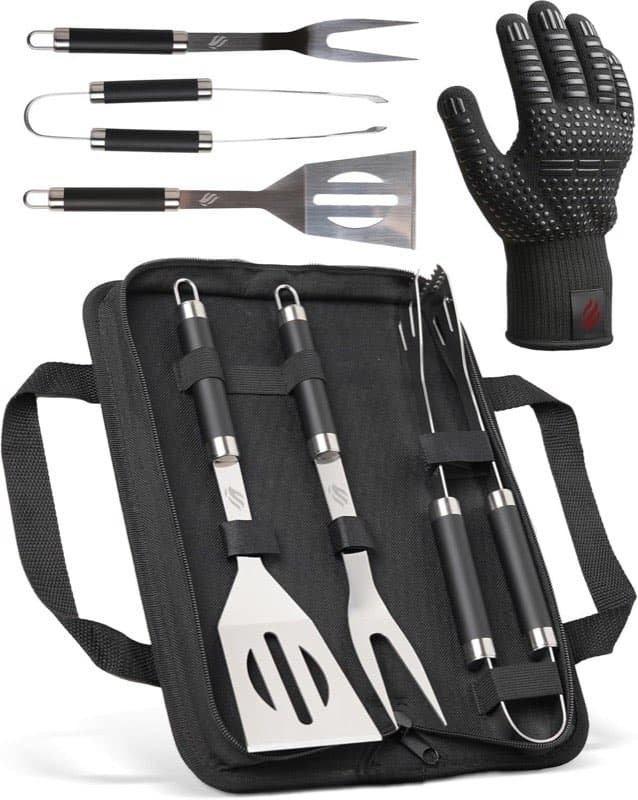 HORUS 23 Grillbesteck 4-teilig mit Handschuh