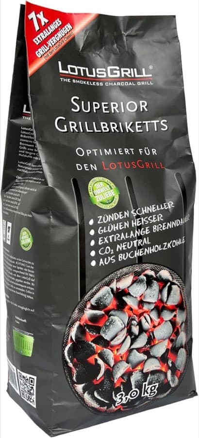 LotusGrill Superior Buchen-Briketts 3 kg