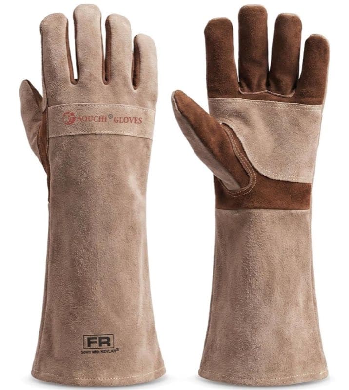 AOUCHI Leder Grill-/Schweißhandschuhe L