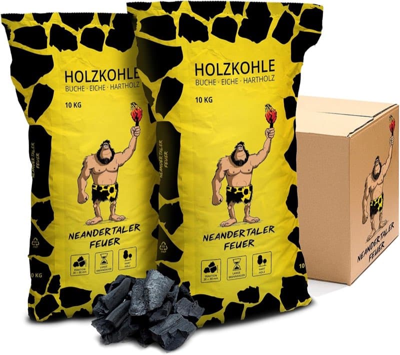 Neandertaler Feuer Buchen-Grillkohle 20 kg