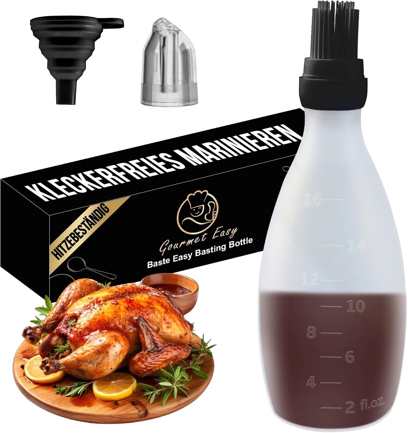 Gourmet Easy Silikonpinsel mit Spenderflasche