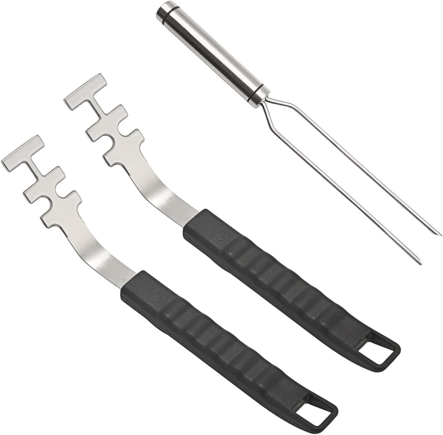 HSUYUN Grillrostheber 2×27 cm + Gabel