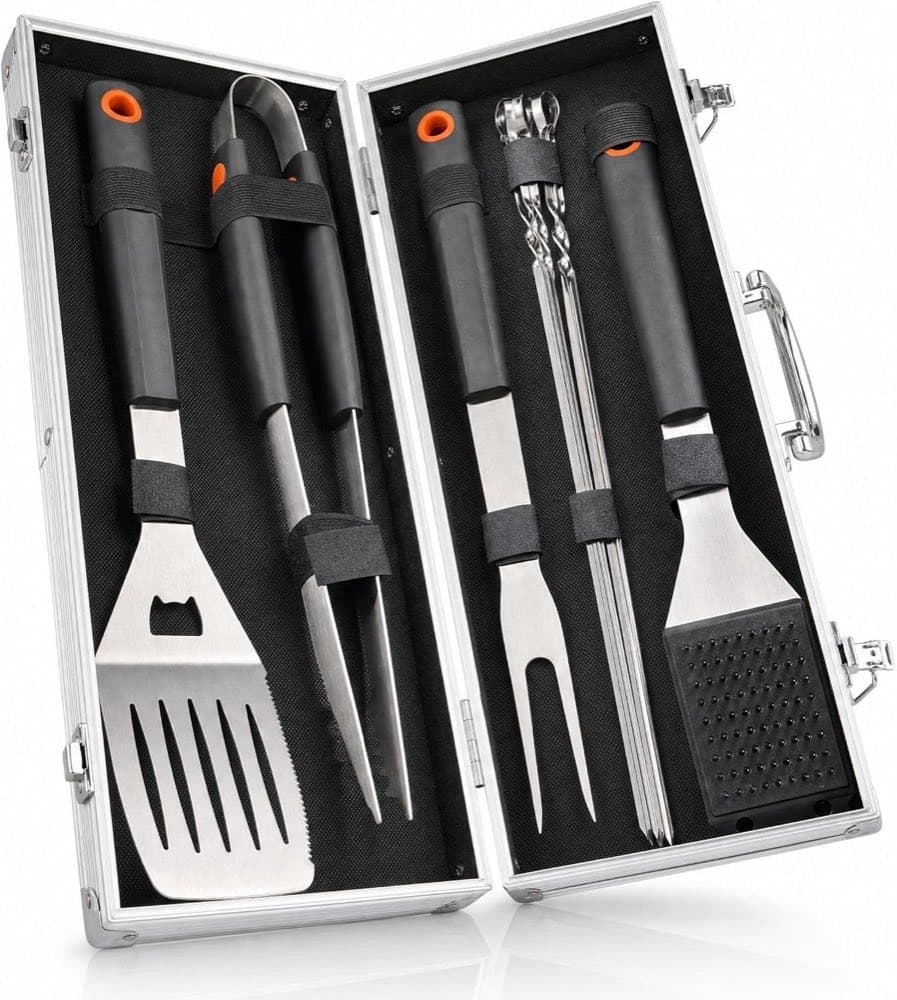 Curry Master Grillbesteck Metallkoffer 10-teilig