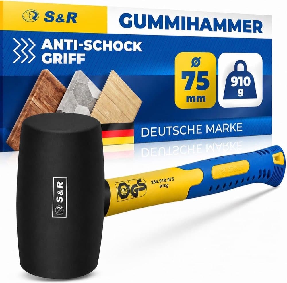 S&R Gummihammer schwarz Ø75 mm 910 g