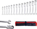 CCLIFE Gelenk-Ratschenschlüssel Set 14tlg. 6–22 mm