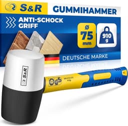 S&R S&R Gummihammer 910 g Ø75 mm schwarz/weiß